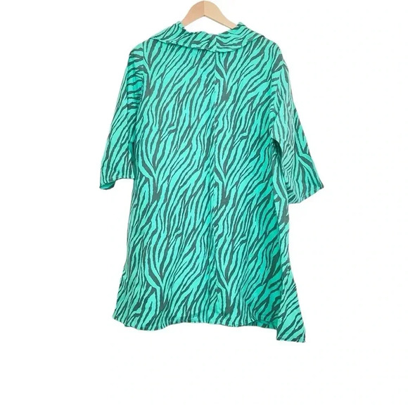 Match Point U.S.A. Linen Tunic Cowl Neck 3/4 Sleeve Top Small - Picture 4 of 6